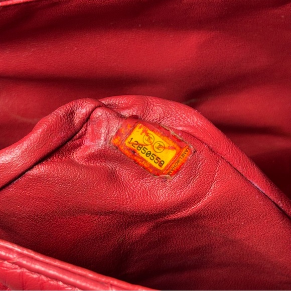 Chanel Lambskin Classic Maxi Flap in Red SHW - Picture 12 of 12